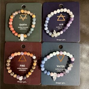 Zodiac Earth, Air, Fire, Water Bracelet Set